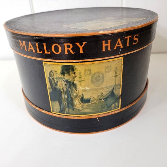 Vintage Paper Hat Box Mallory Hats - Picture 1 of 9